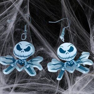 Nightmare Before Christmas Skellington Acrylic Drop Earrings Halloween